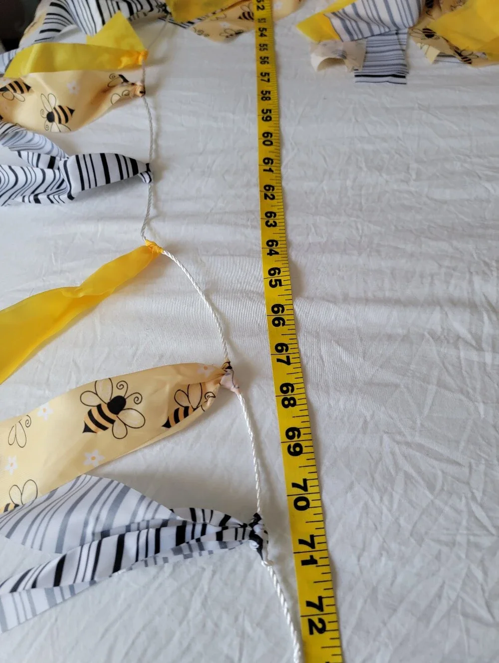 Yellow, Black & White Bee-Themed Party Garland